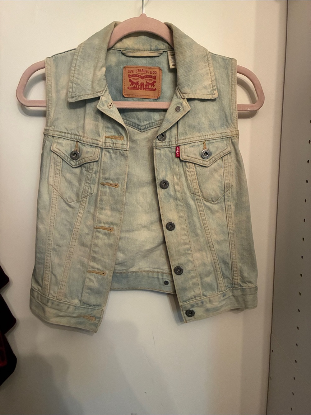Levi's Pale Denim Blue Sleeveless Trucker Vest